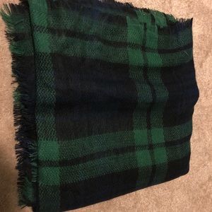 Plaid blanket scarf